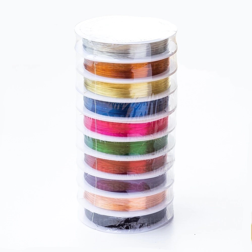 Fio/arame copper (cabelo de anjo) colorido - 0.30 mm (10 rolos)